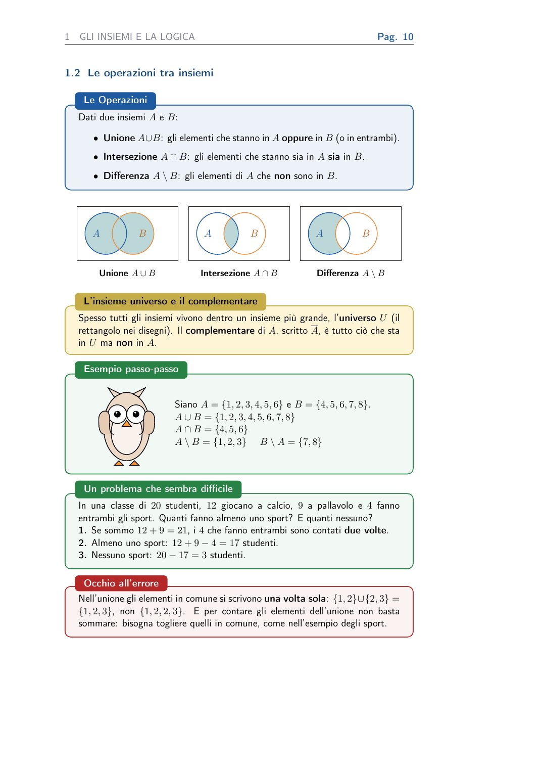Gli insiemi, con i diagrammi di Venn
